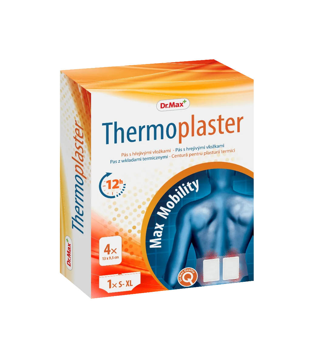 Dr.Max Thermoplaster plaster rozgrzewający na dół pleców, 1 pas + 4 wkłady termiczne