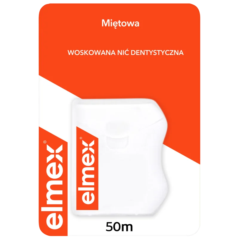 Elmex nić dentystyczna woskowana miętowa, 50 m