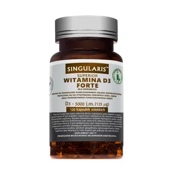 Singularis Superior Witamina D3 Forte 5000 IU, suplement diety, 120 kapsułek 