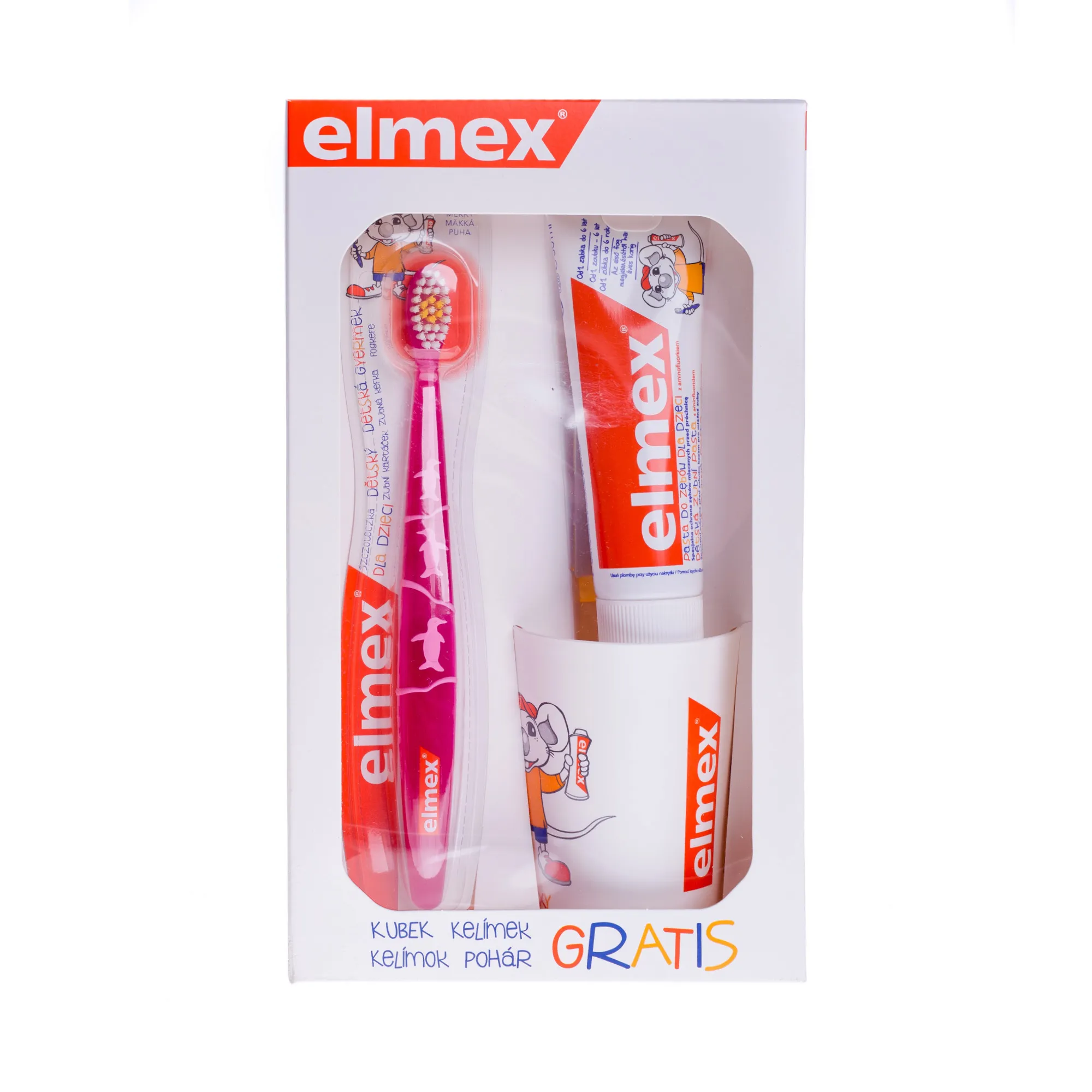 Elmex zestaw dla dzieci, zestaw 50 ml pasty + szczoteczka+kubek