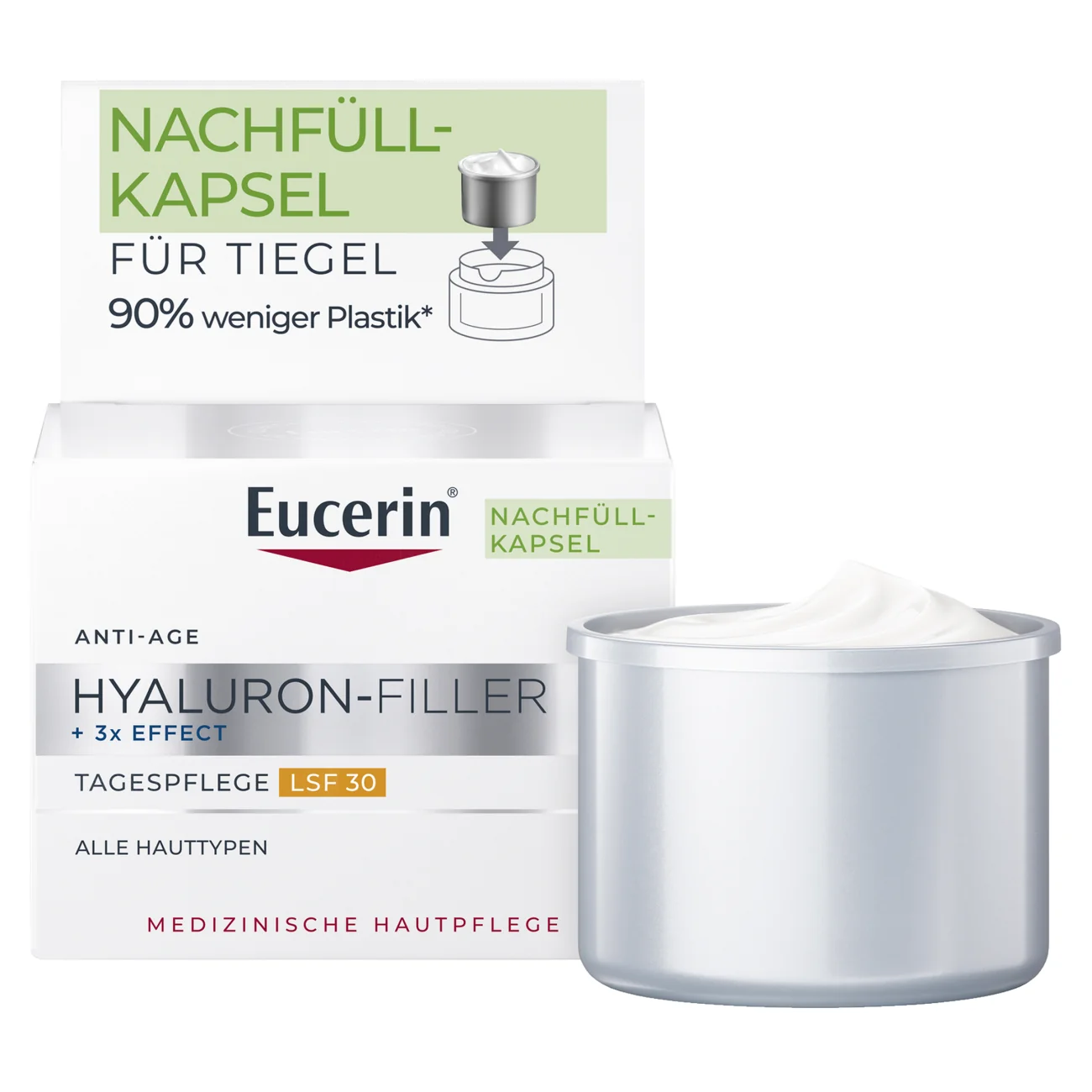 Eucerin Hyaluron-Filler przeciwzmarszczkowy krem na dzień do każdego typu skóry SPF 30 REFILL, 50 ml
