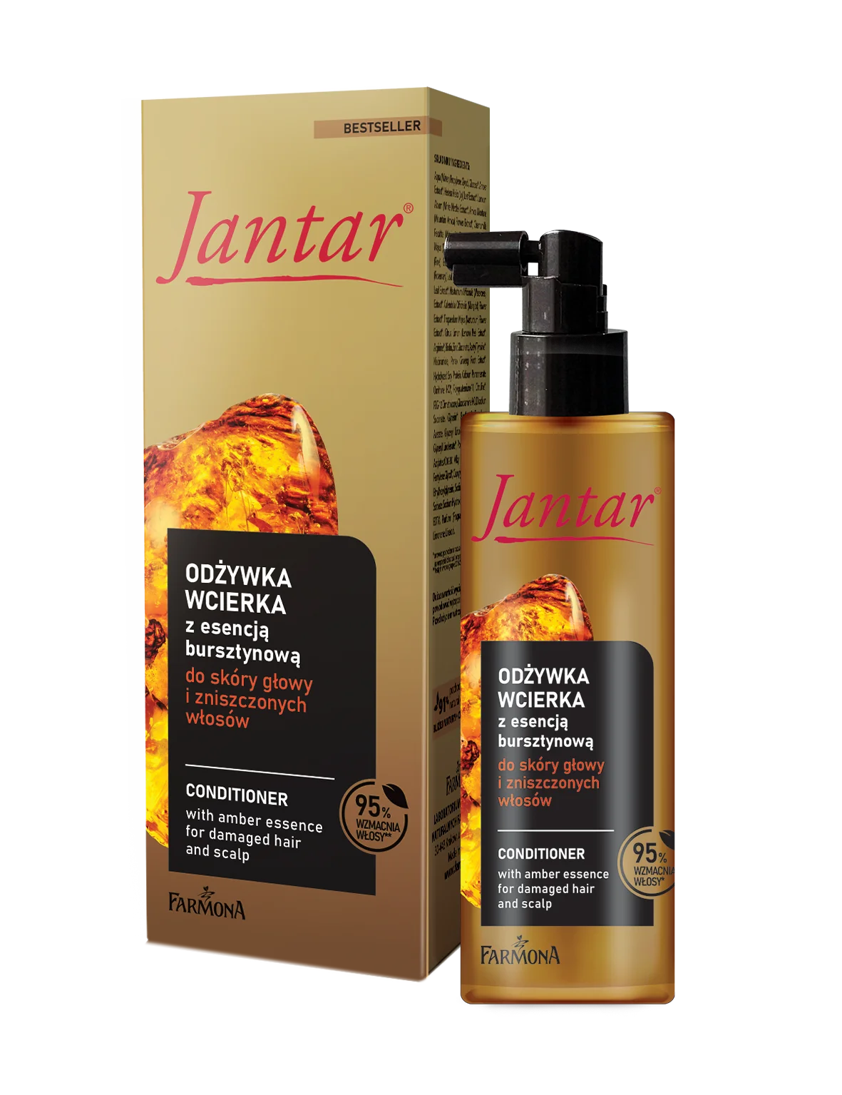 Jantar Odżywka-wcierka regenerująca z esencją bursztynową do włosów zniszczonych, 100 ml