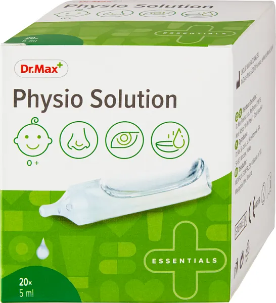 Physio Solution Dr.Max, roztwór soli fizjologicznej, 20 ampułek po 5ml 
