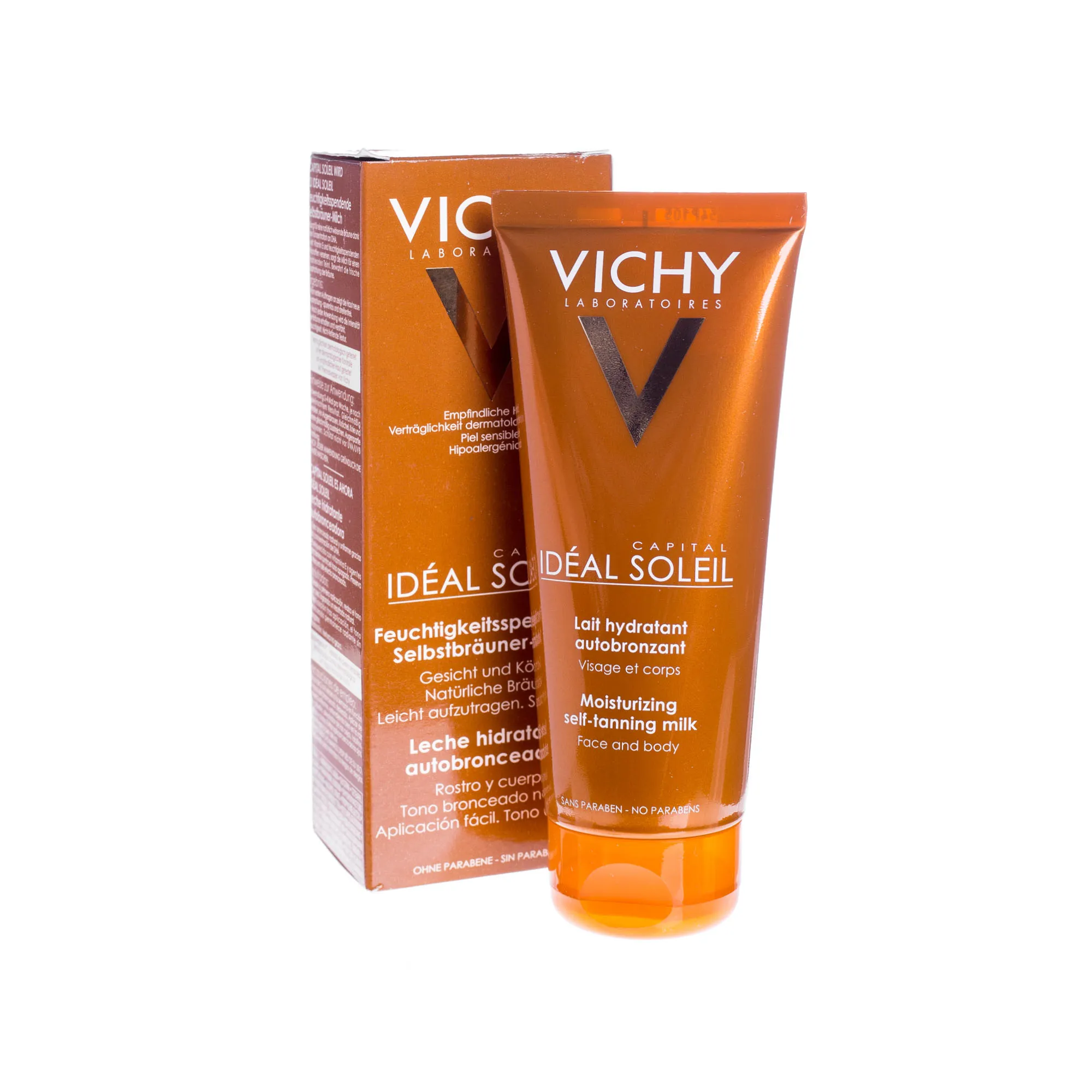 Vichy Ideal Soleil, brązujące mleczko do twarzy i ciała, 100 ml