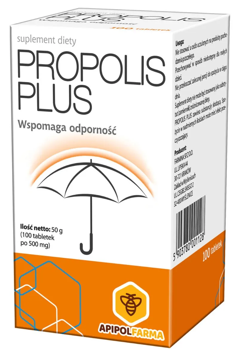 Propolis Plus, tabletki wspomagające odporność, 100 tabletek 