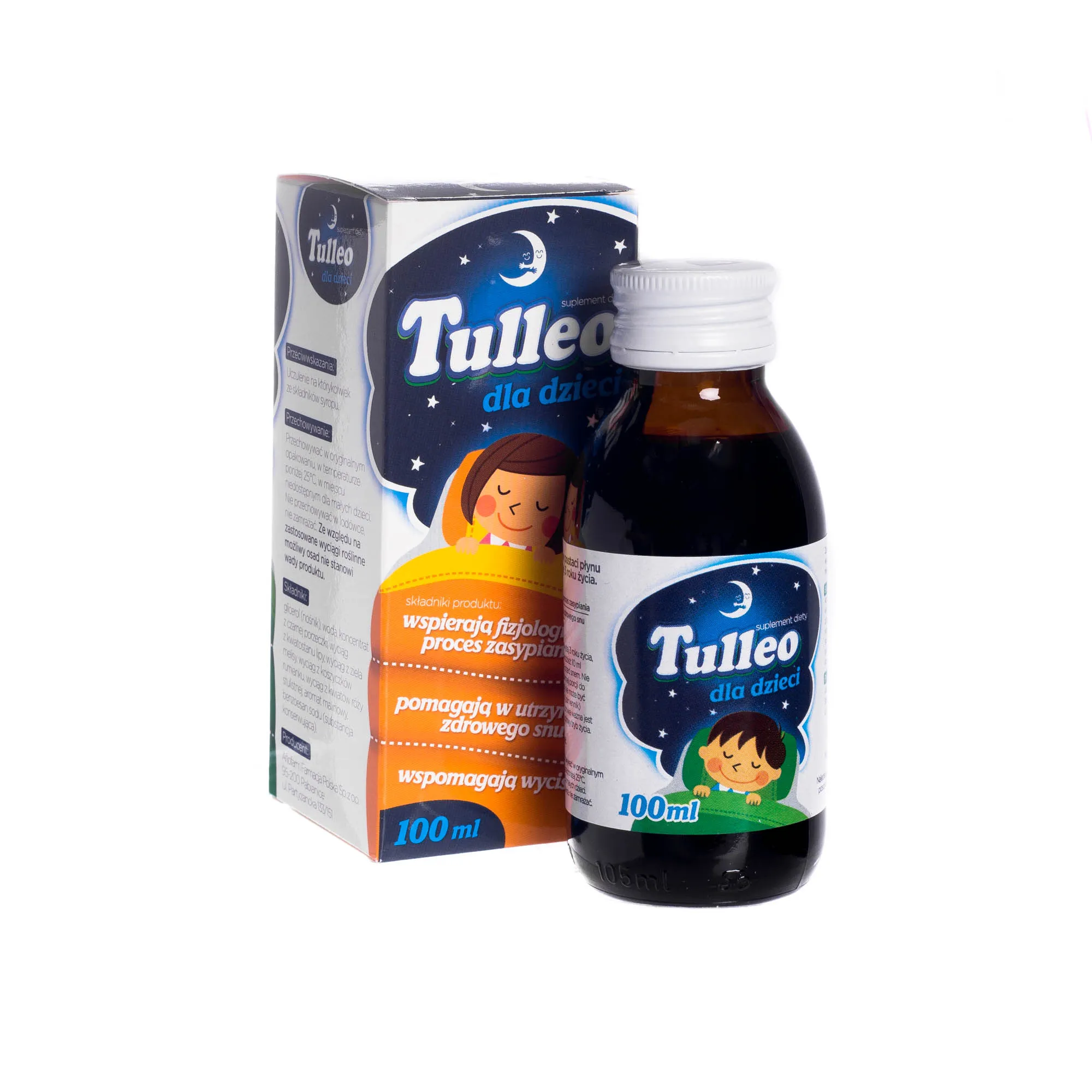 Tulleo, suplement diety dla dzieci wspierający fizjologiczny proces zasypiania, 100 ml 