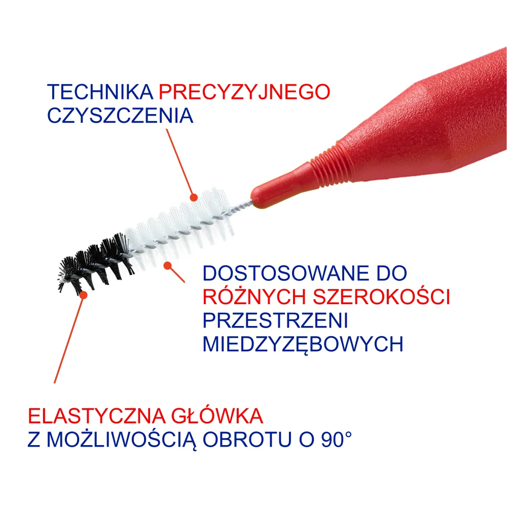 Elgydium Clinic Mono Compact 4 szczoteczki międzyzębowe czerwone, 4 szt.