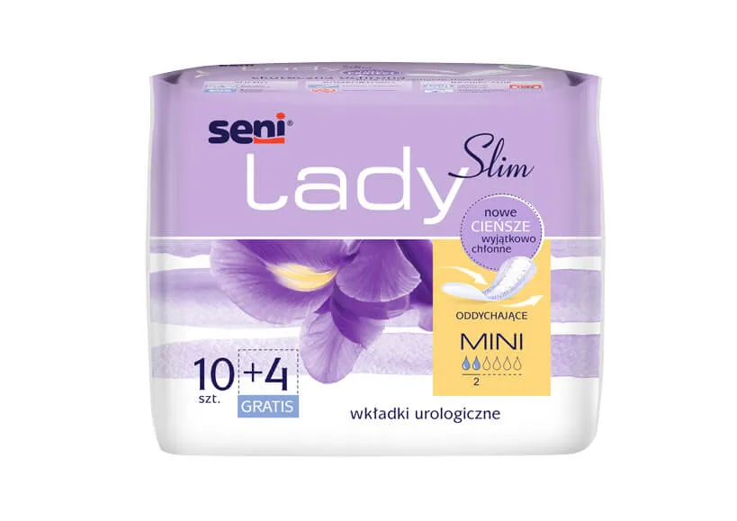 Seni Lady Slim Mini. wkładki urologiczne, 10 sztuk + 4 gratis