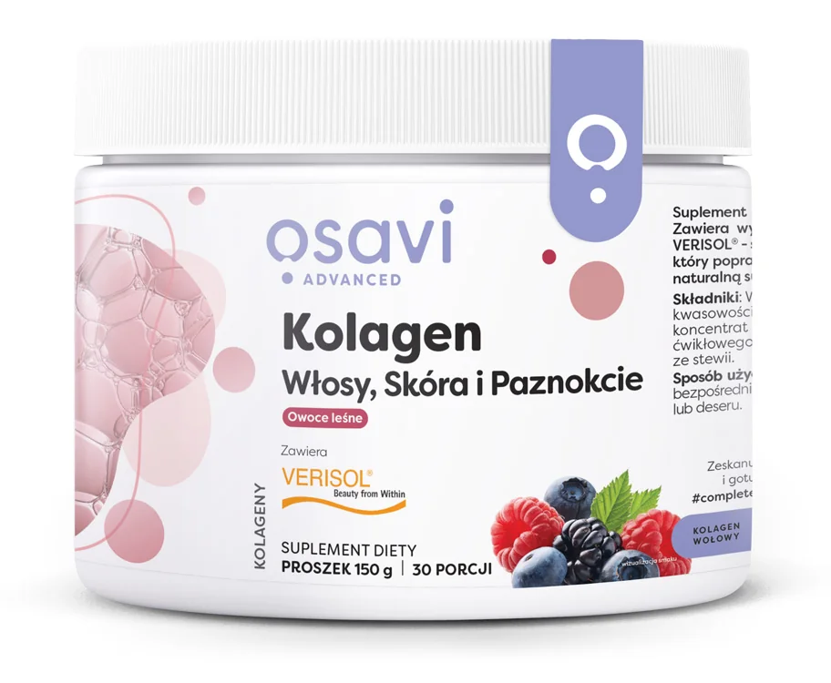 Osavi Kolagen Włosy, Skóra i Paznokcie owoce leśne, proszek, 150 g