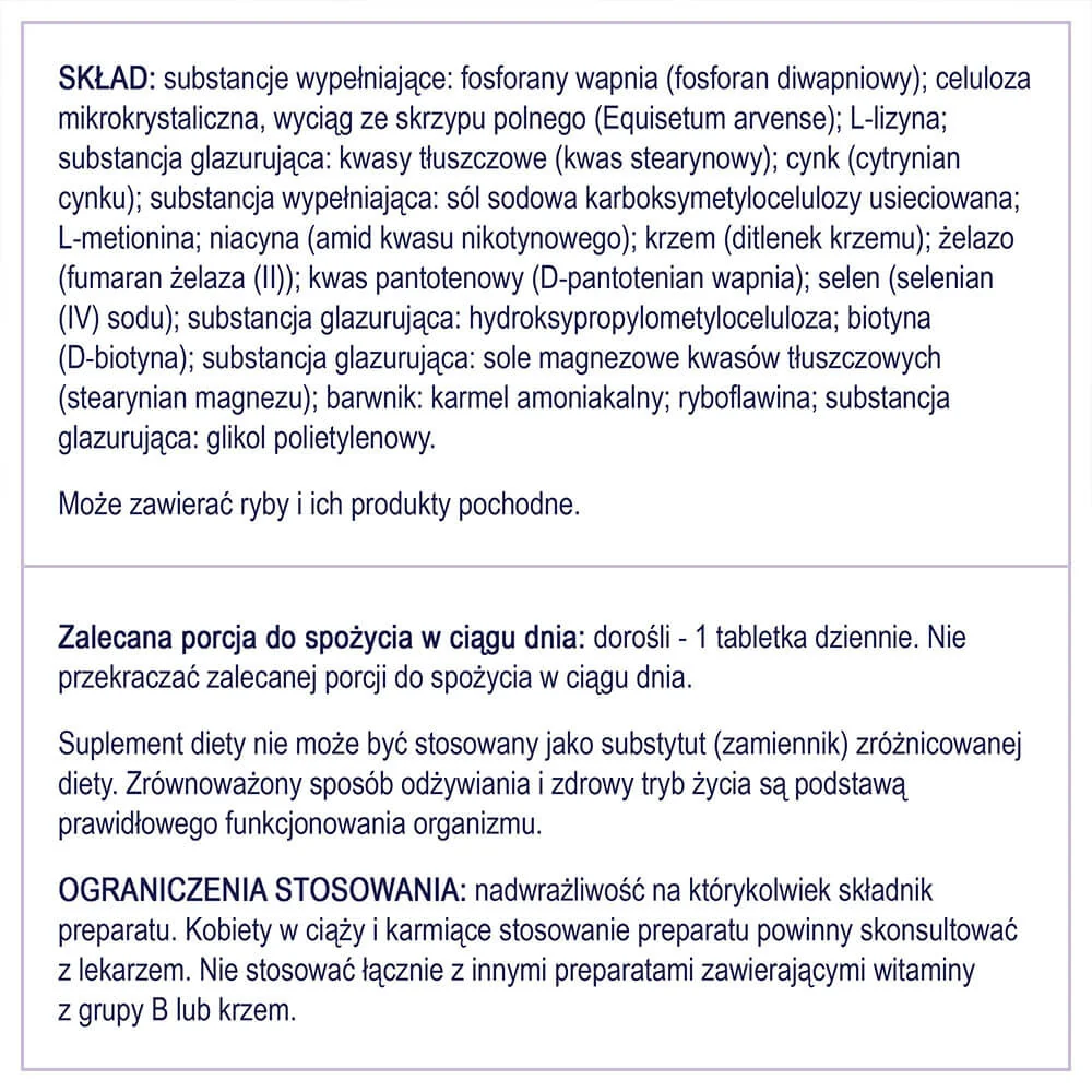 Naturell Silica Biotyna Max suplement diety, 60 tabletek