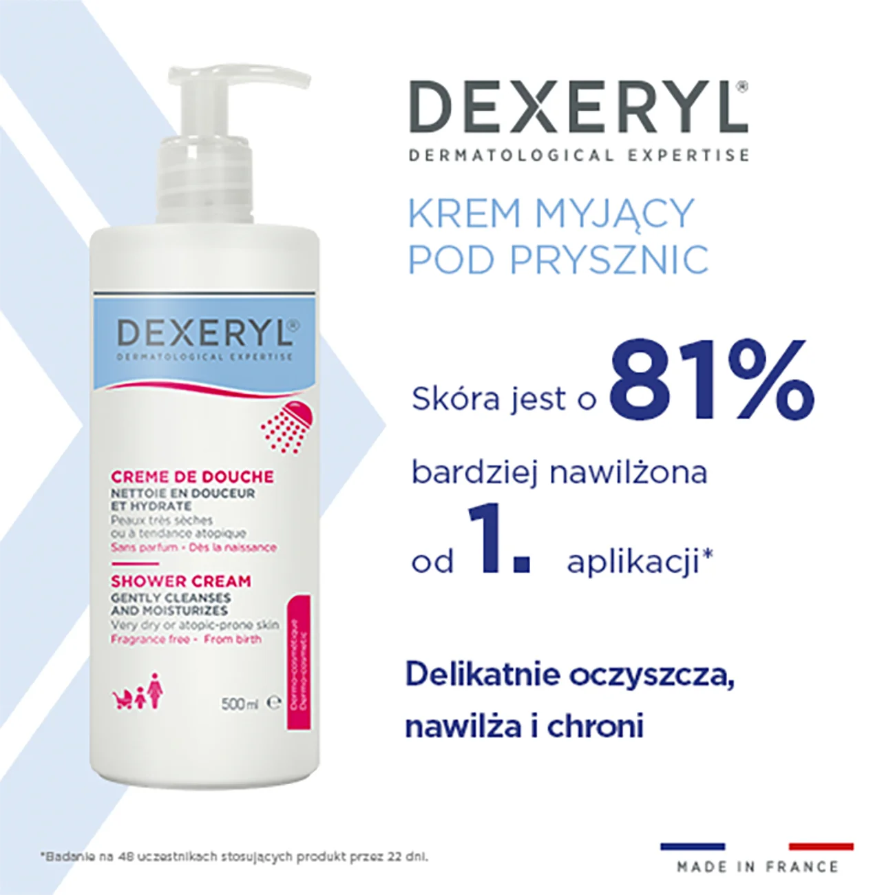 Dexeryl krem myjący pod prysznic, 500 ml