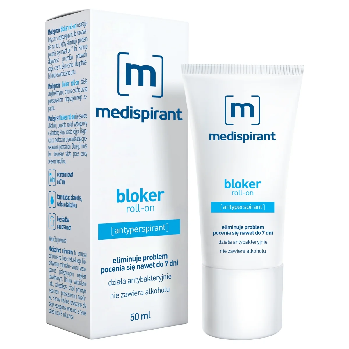 Medispirant Roll-on antyperspirant eliminujący problem pocenia się, 50 ml