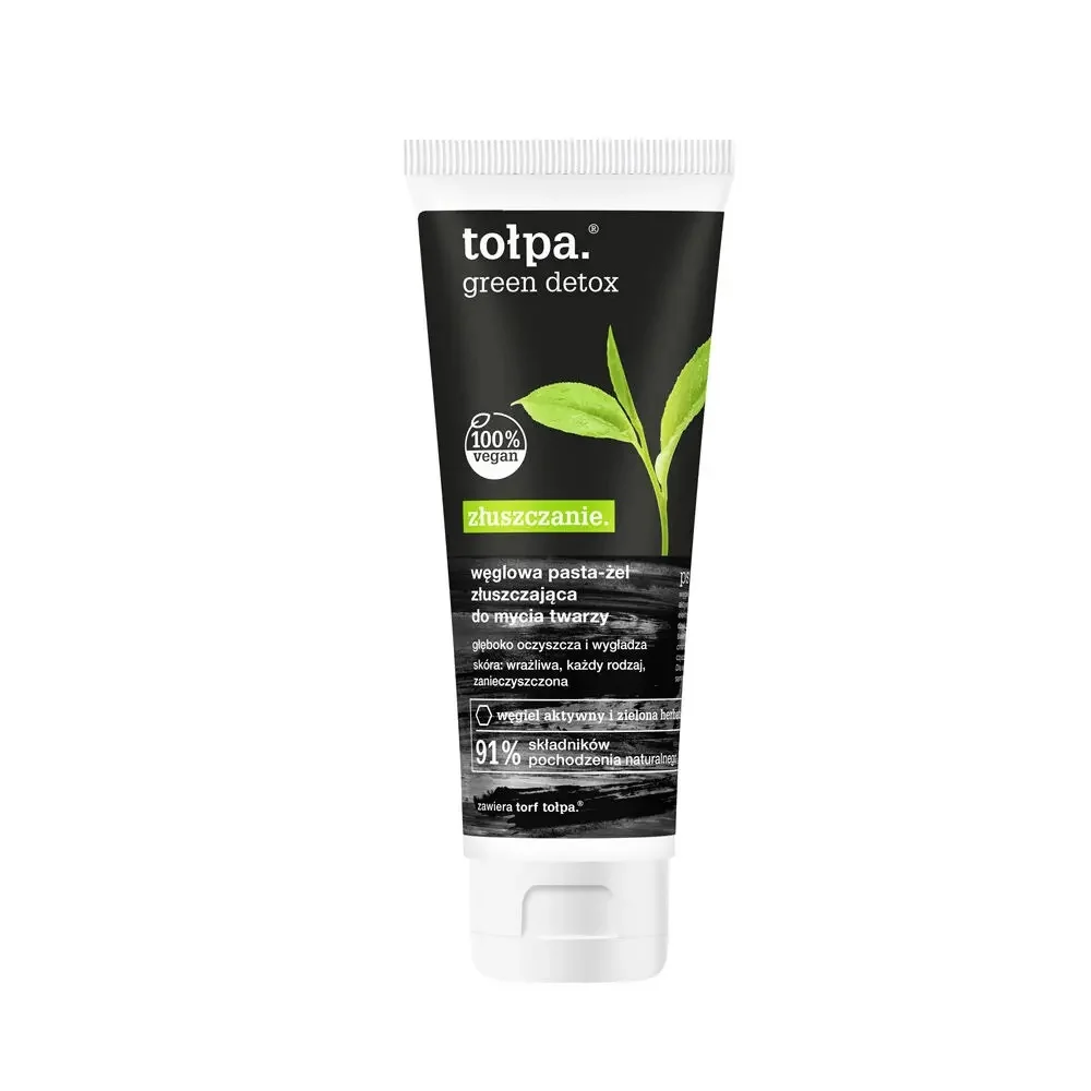 Tołpa Green Detox węglowa pasta-żel złuszczająca do mycia twarzy, 125 ml