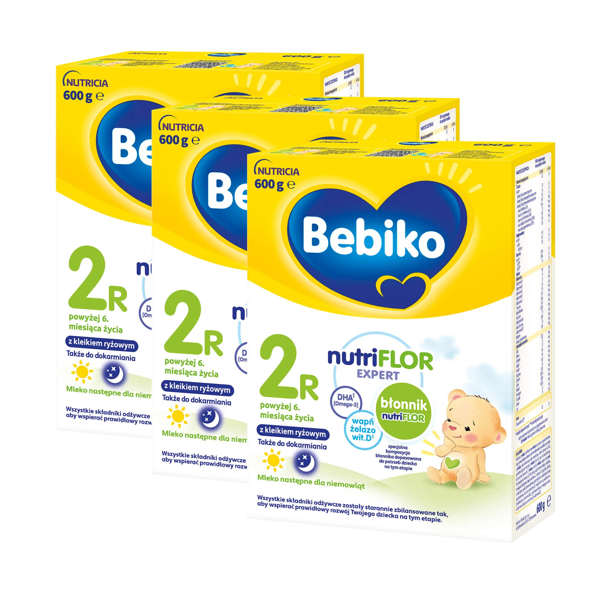 Bebiko 2R Mleko następne dla niemowląt powyżej 6. miesiąca życia,  3 x 600 g