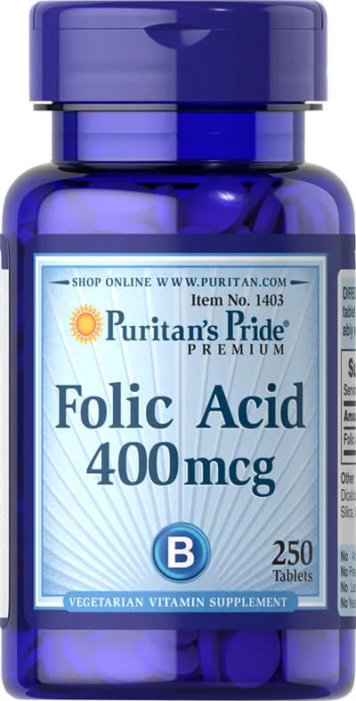 Kwas Foliowy, suplement diety, 400 µg, 250 tabletek