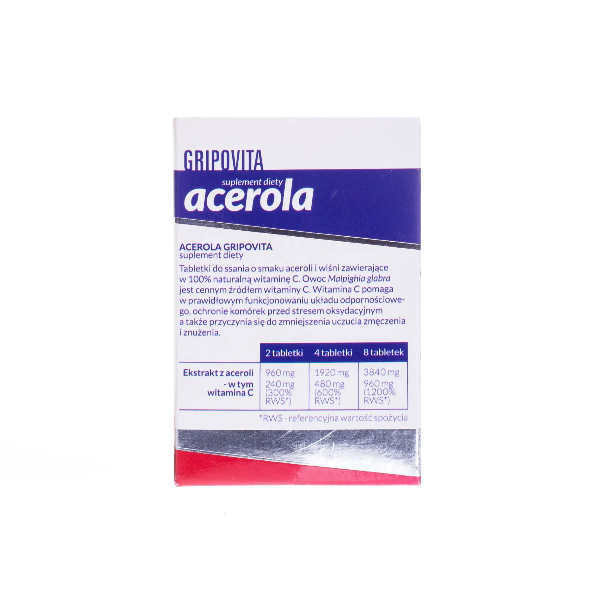 Acerola Gripovita, suplement diety, 60 tabletek do ssania 
