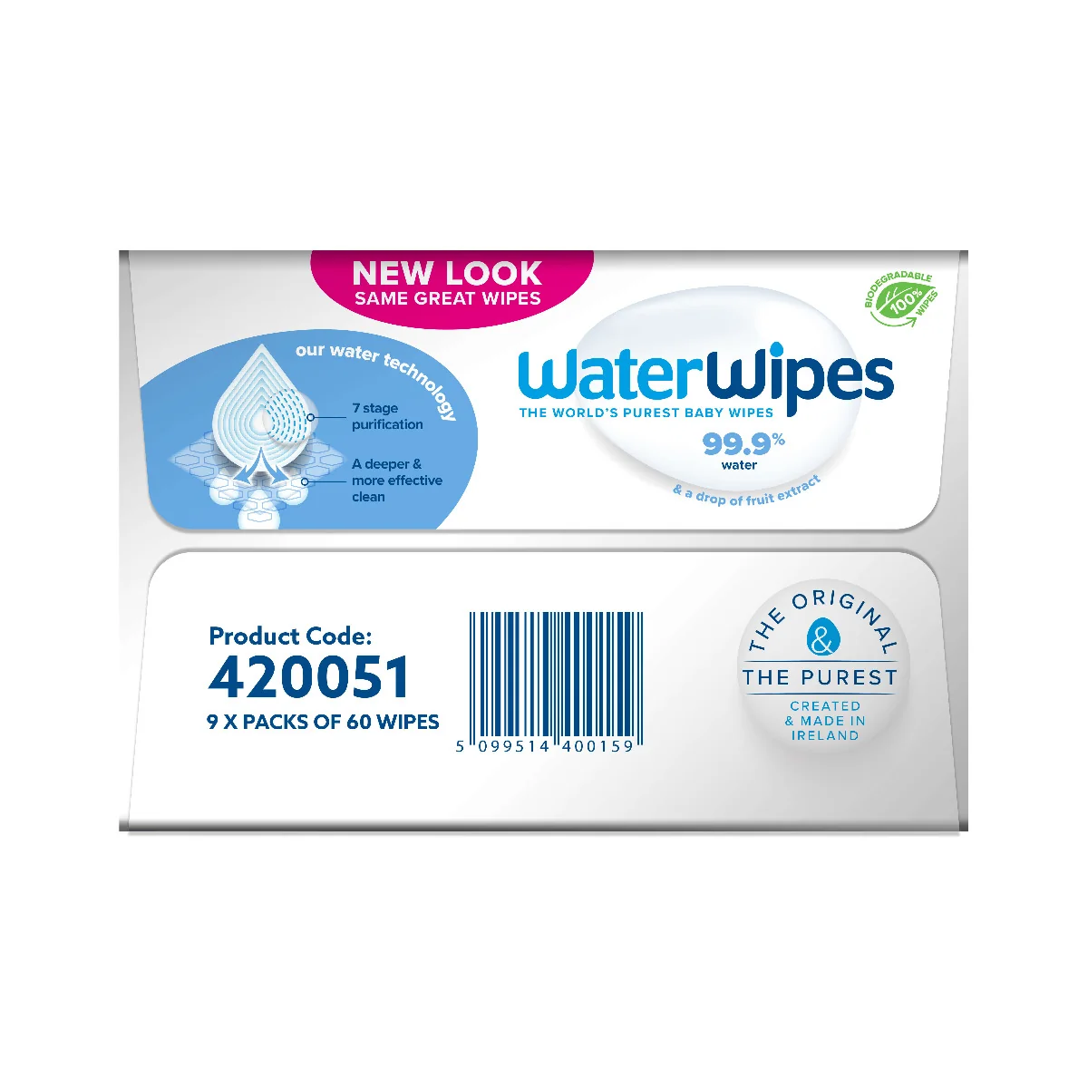 WaterWipes BIO chusteczki nawilżane, 9 x 60 szt.