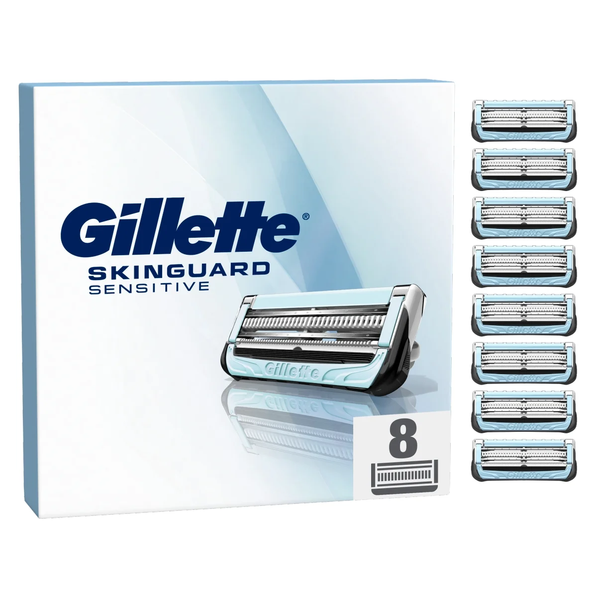 Gillette SkinGuard Sensitive ostrza wymienne do maszynki do golenia dla mężczyzn, 8 sztuk
