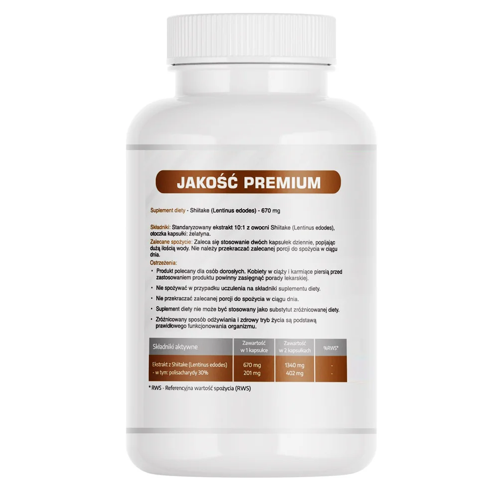 Med Future Shiitake 670 mg, 60 kapsułek