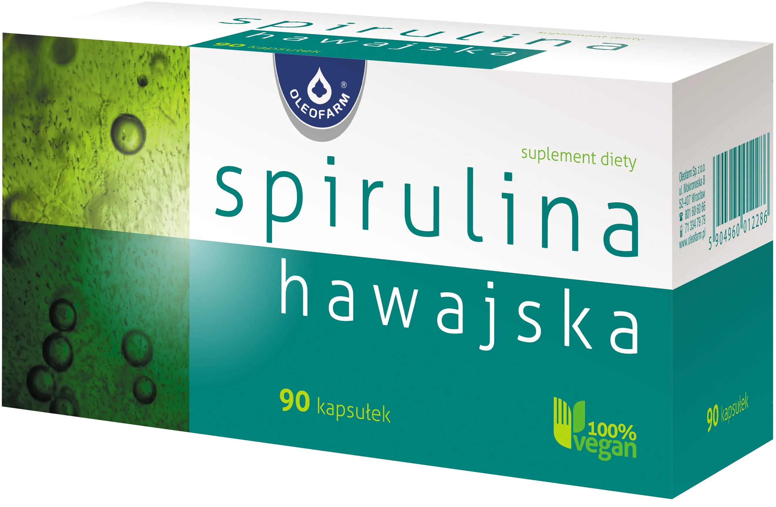 Spirulina hawajska, suplement diety, 90 kapsułek