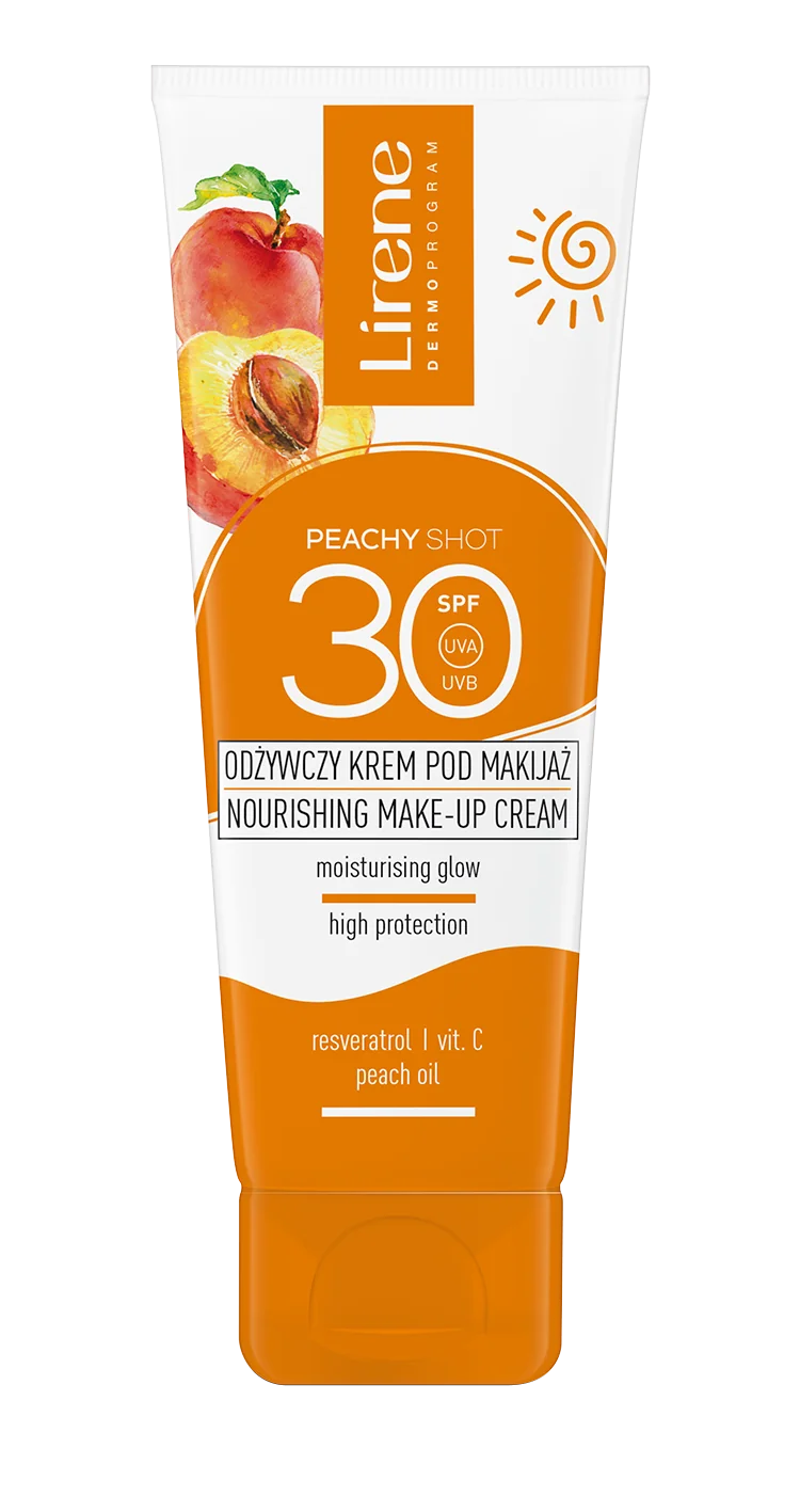 Lirene Sun Peachy Shot odżywczy krem pod makijaż SPF 30, 50 ml