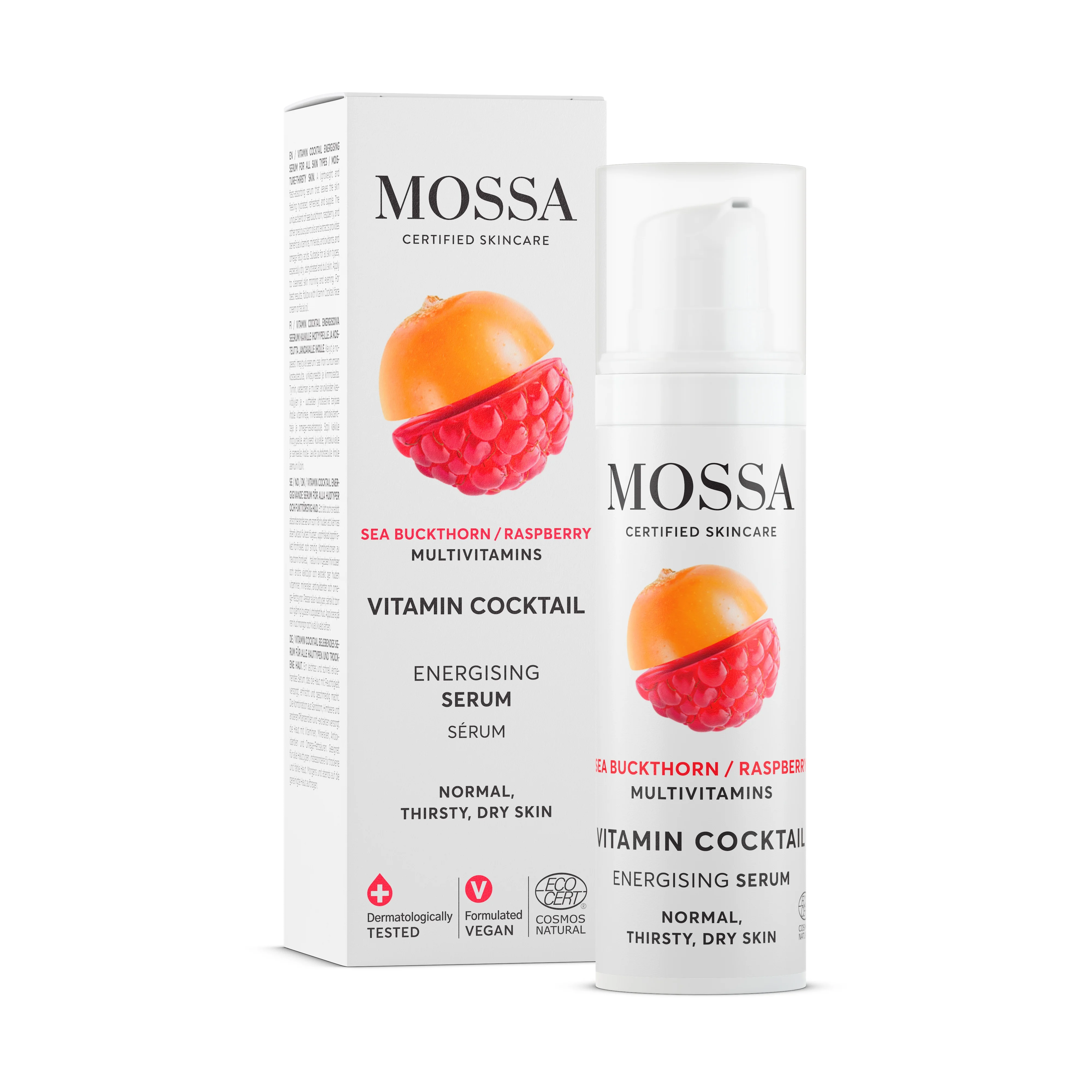 Mossa Vitamin Coctail multiwitaminowe serum energetyzujące z rokitnikiem i maliną, 30 ml