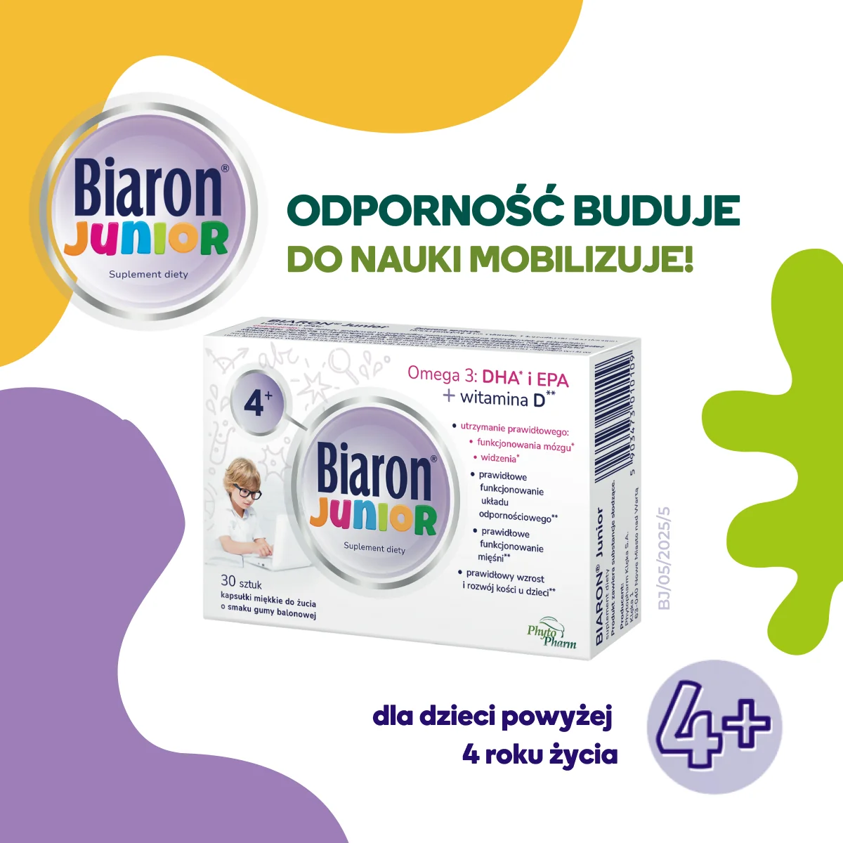 Biaron Junior kapsułki miękkie do żucia, 30 szt