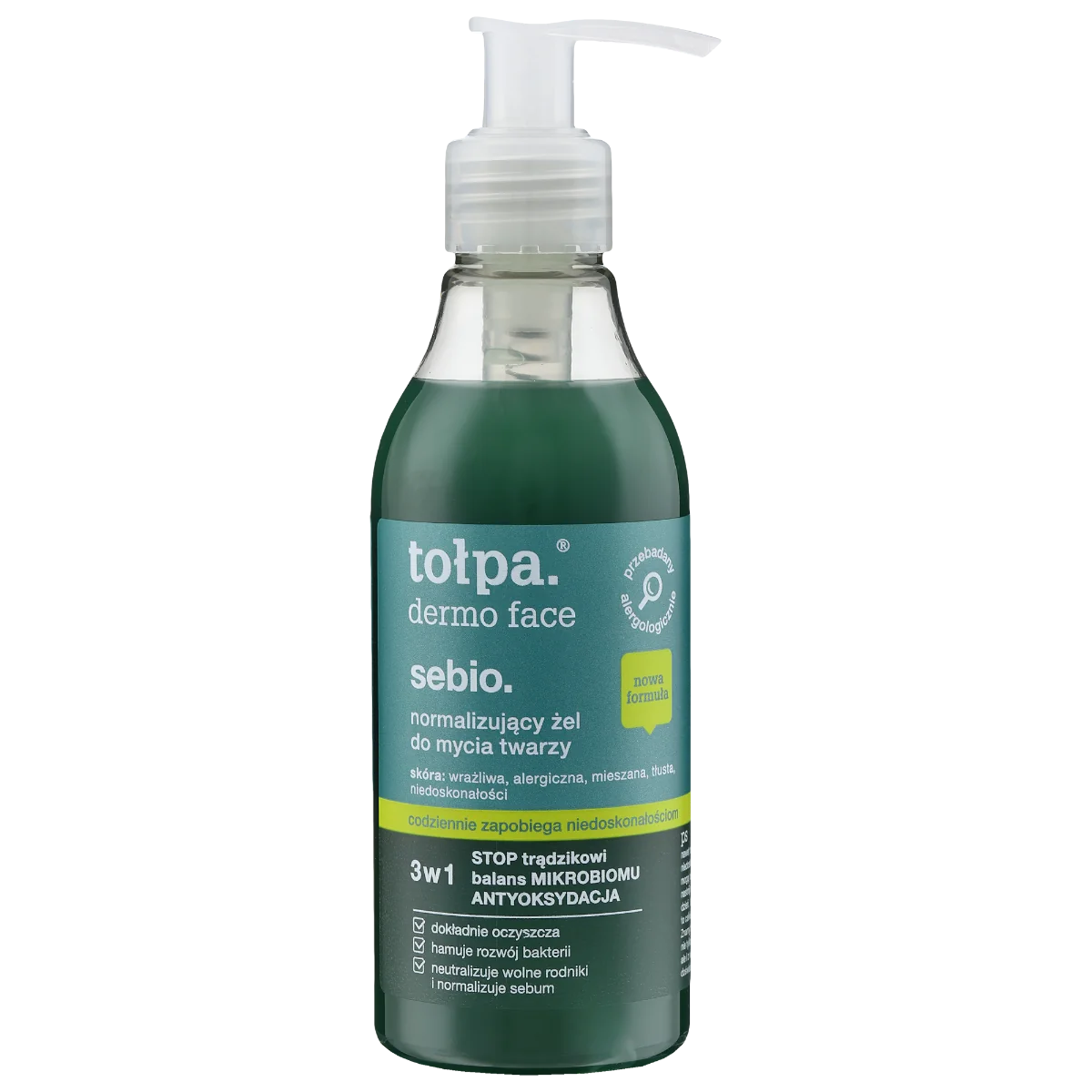 Tołpa dermo face sebio normalizujący żel do mycia twarzy, 195 ml