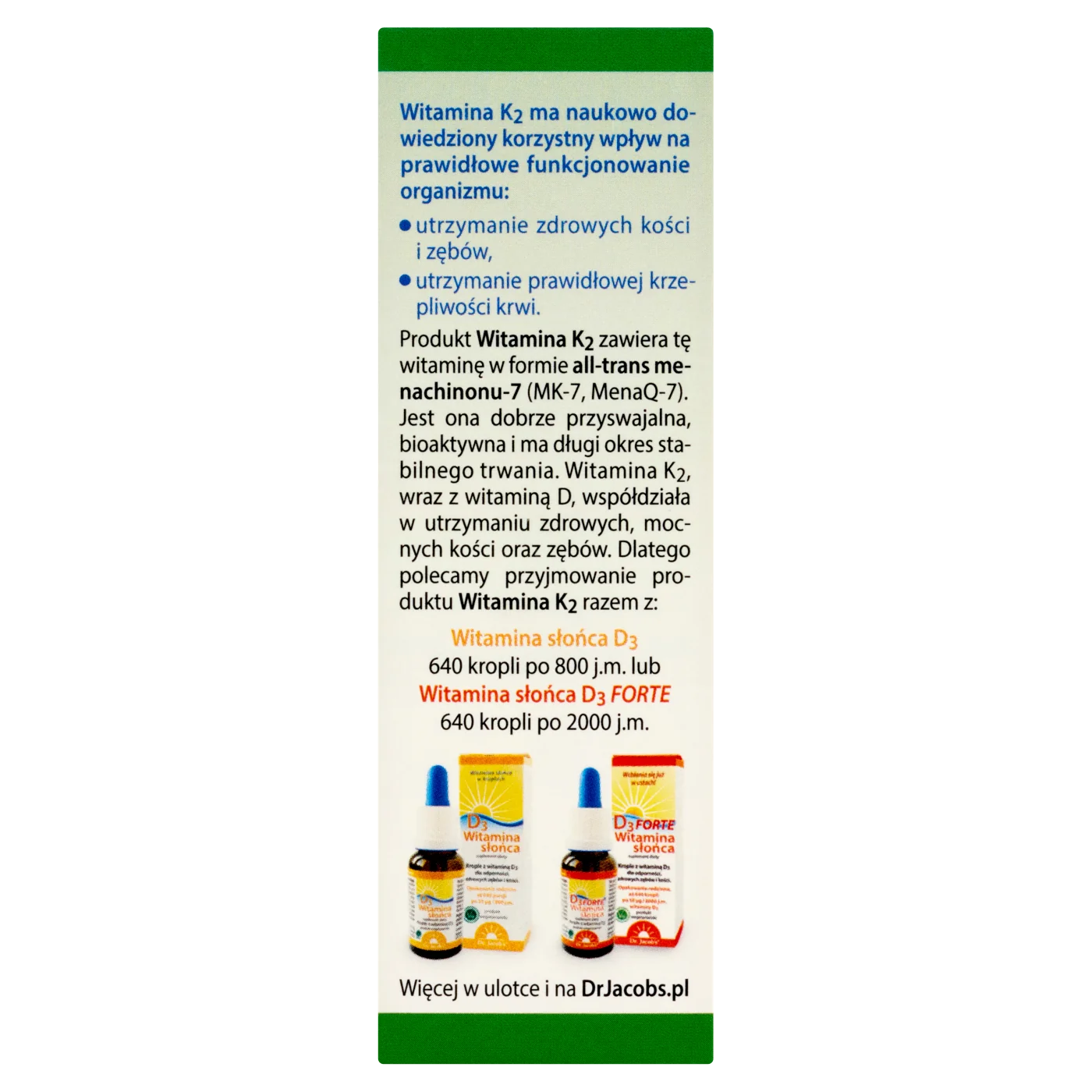 Dr. Jacob's K2 MK-7 krople, 20 ml