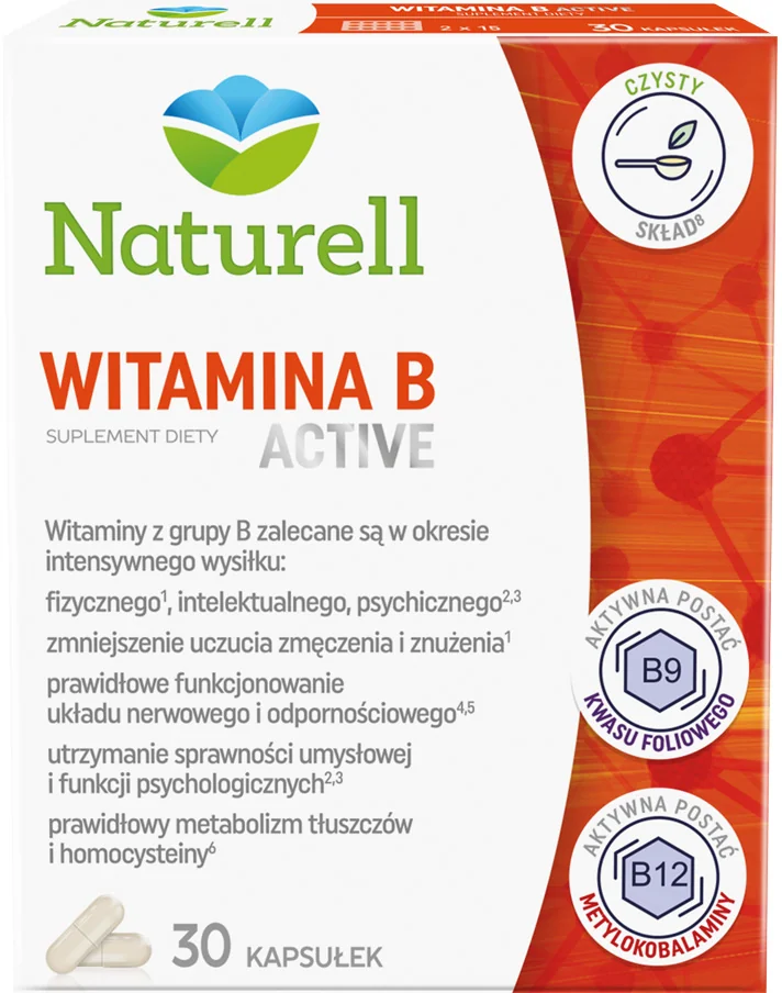 Naturell Witamina B Active suplement diety, 30 kapsułek