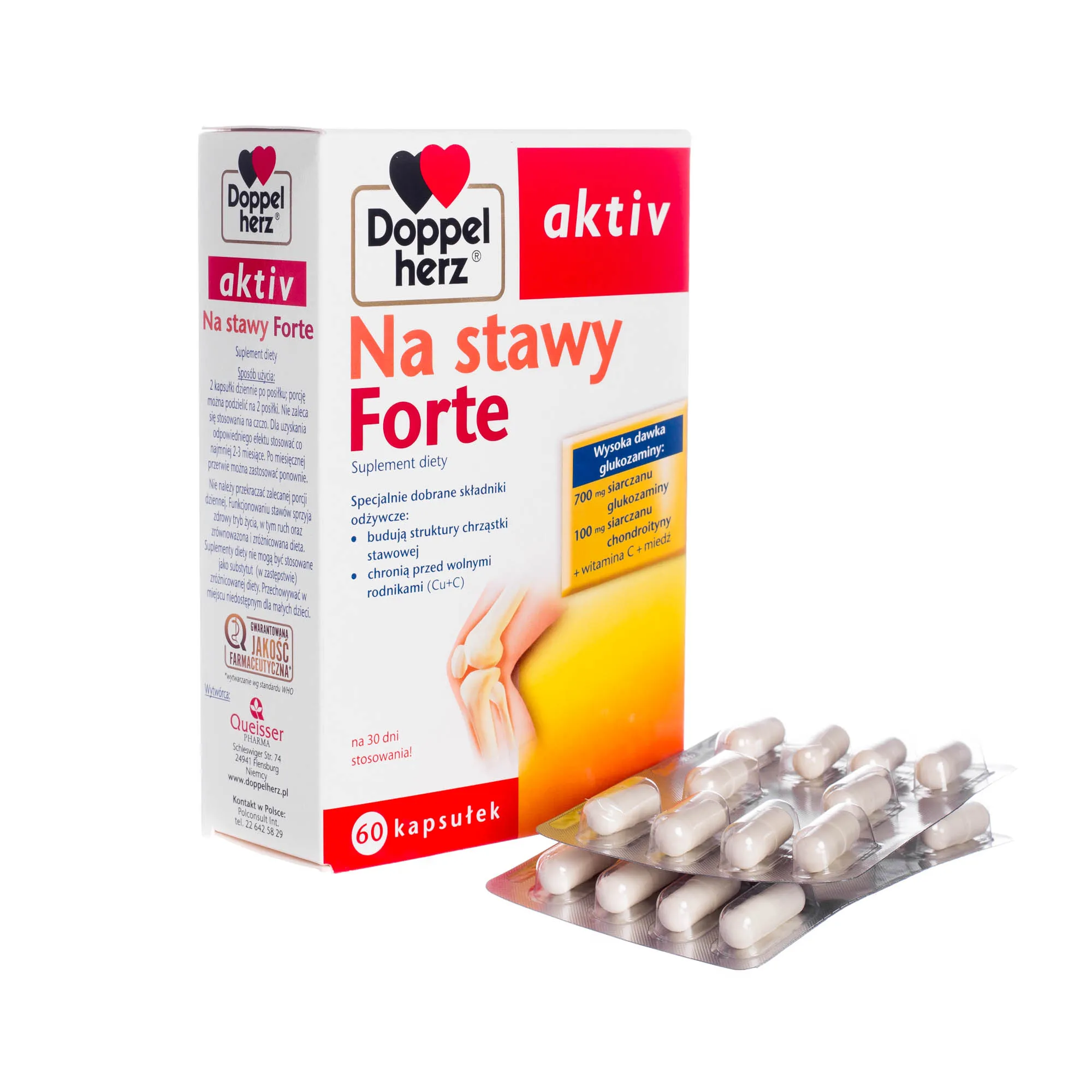 Doppelherz Active na Stawy Forte - suplement diety na stawy, 60 kapsułek