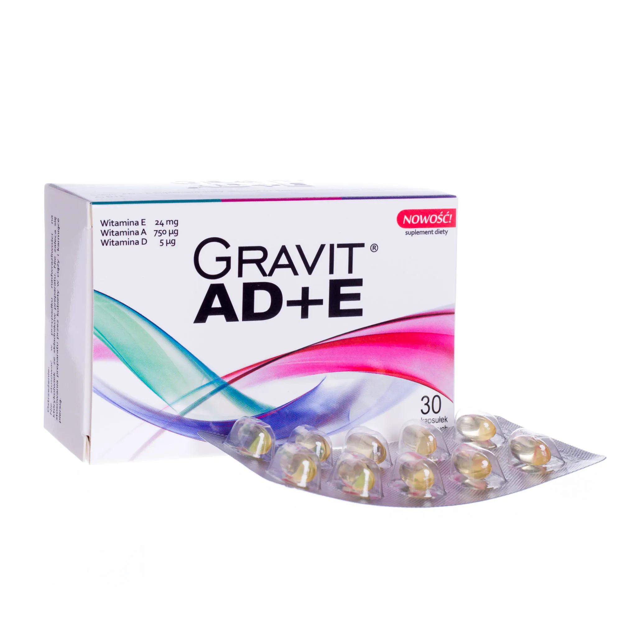 Gravit AD+E, suplement diety, 30 kapsułek żelowych 