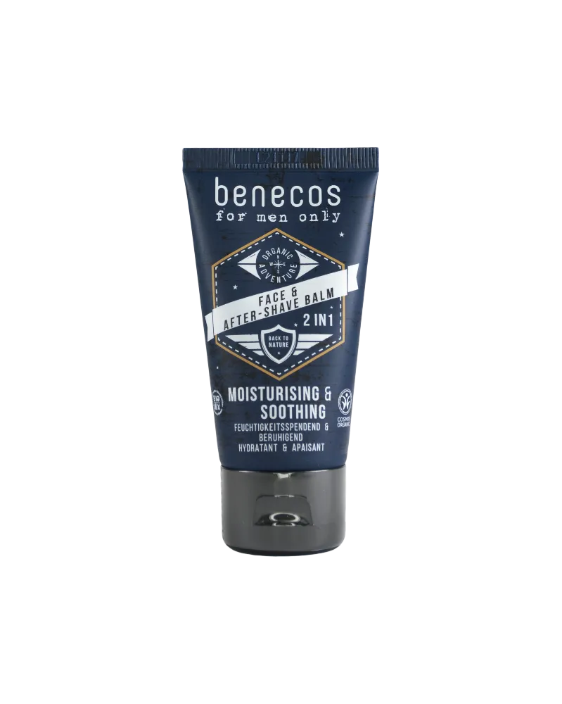 Benecos For Men Only, balsam do twarzy i po goleniu 2w1 dla mężczyzn, 50 ml