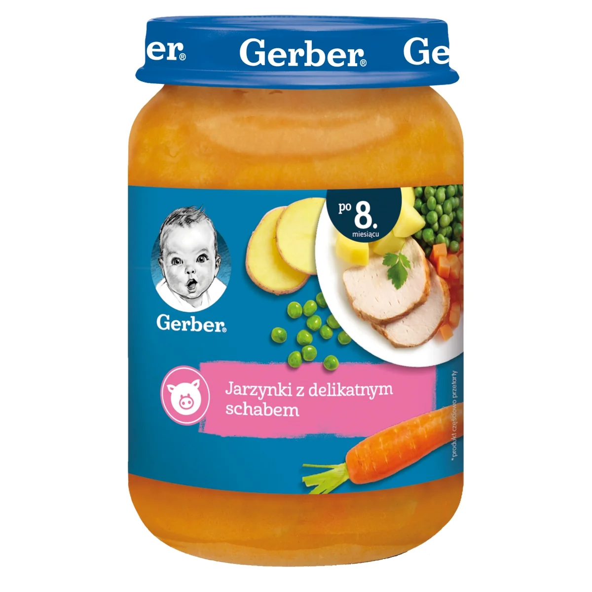 Gerber jarzynki z delikatnym schabem dla niemowląt po 8. miesiącu, 190 g
