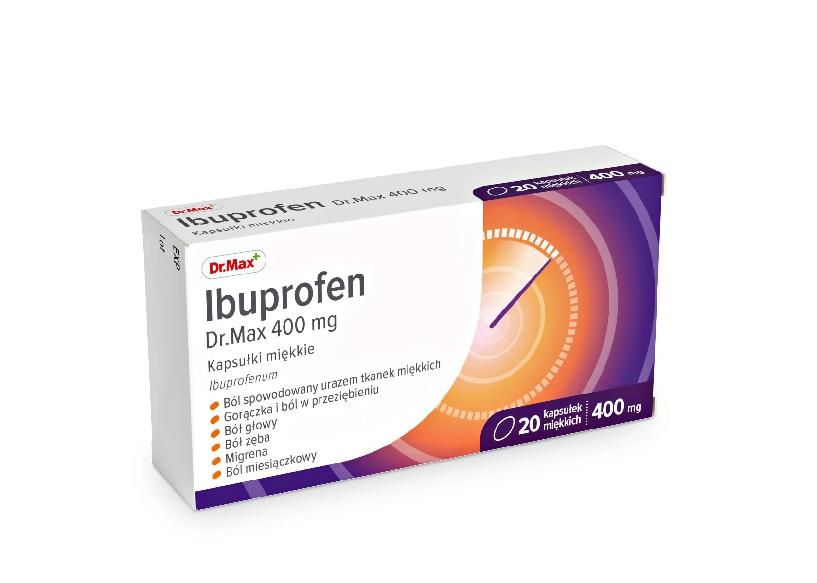 Ibuprofen Dr.Max 400 mg 20 kapsułek