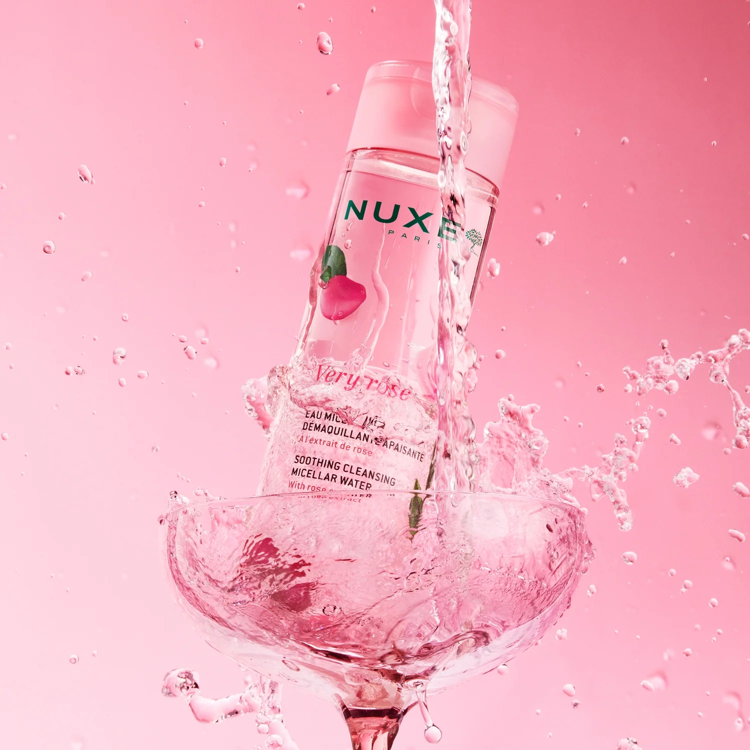 Nuxe Very Rose łagodząca woda micelarna 3 w 1, 2 x 400 ml