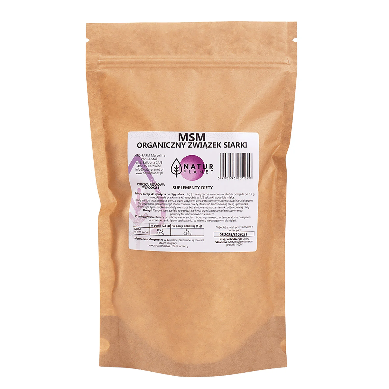Natur Planet MSM organiczny związek siarki w proszku 200 g