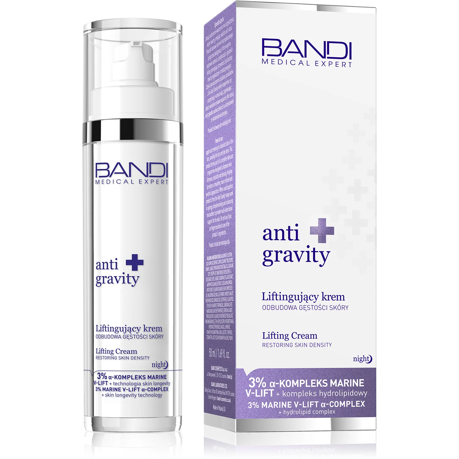 BANDI Anti Gravity liftingujący krem odbudowa gęstości skóry, 50 ml