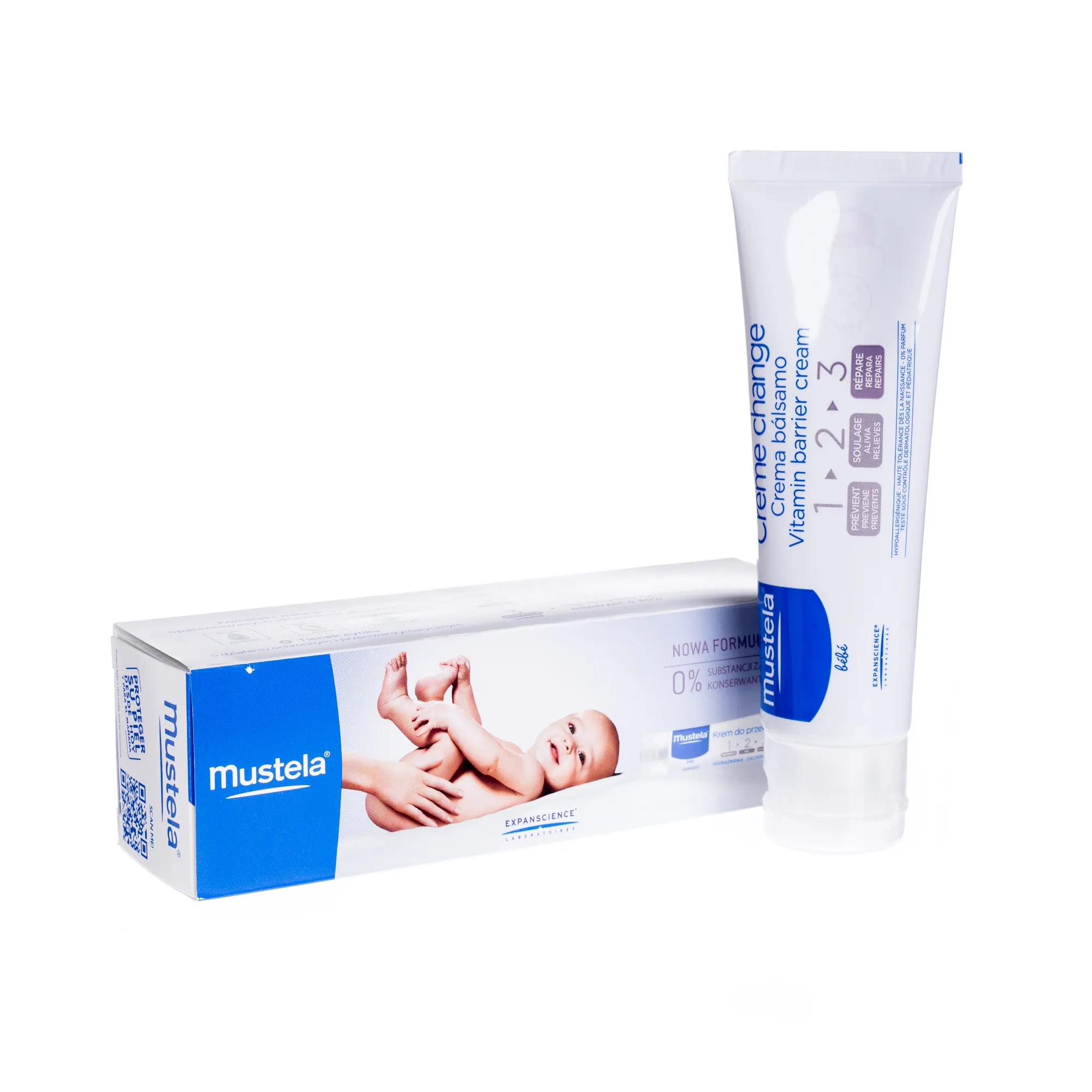 Mustela Bebe, krem do przewijania 1>2>3, 50 ml 