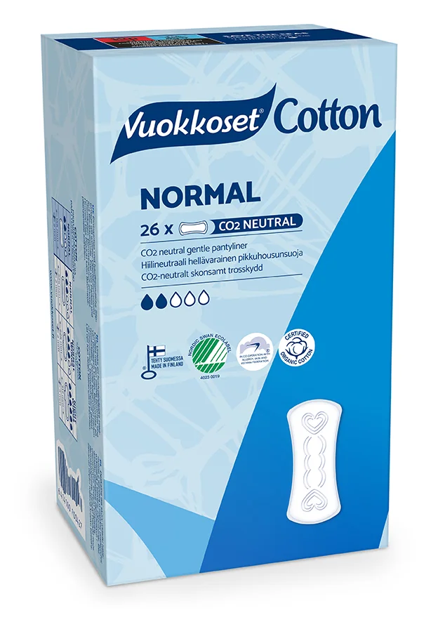 Vuokkoset Cotton Normal ekologiczne wkładki higieniczne, 26 szt.