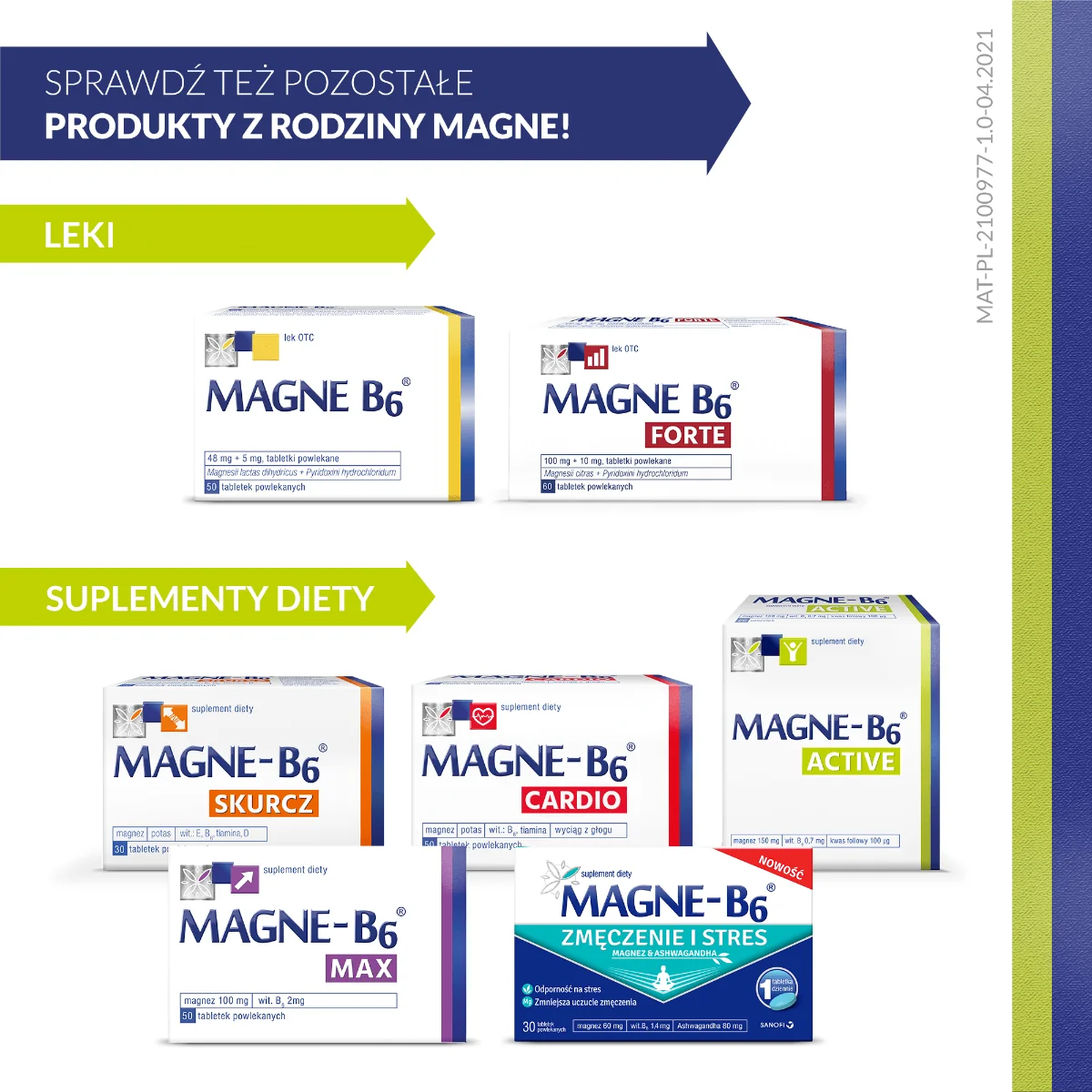 Magne B6 Active, suplement diety, 20 saszetek