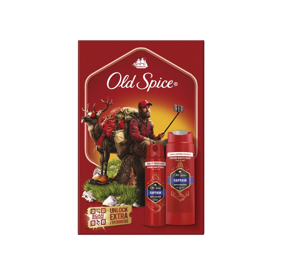 Old Spice Outdoor Explorer Zestaw Podarunkowy dezodorant w sprayu, 150 ml + żel pod prysznic, 250 ml