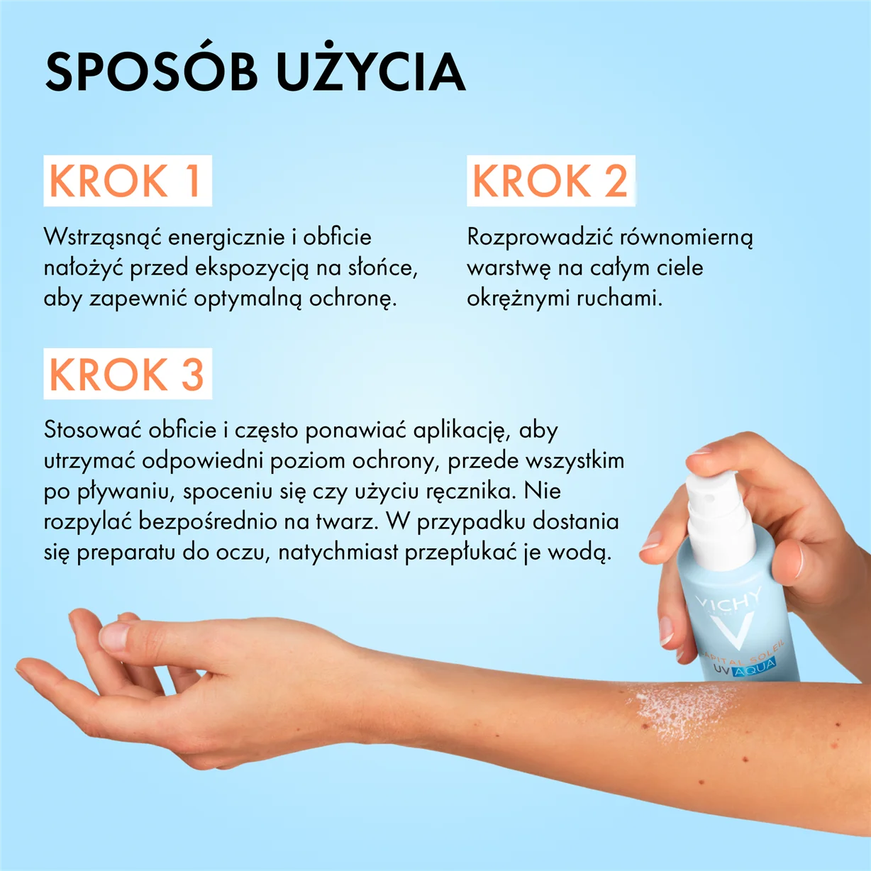 Vichy Capital Soleil UV-Aqua wodoodporny spray przeciwsłoneczny do ciała SPF 50, 200 ml
