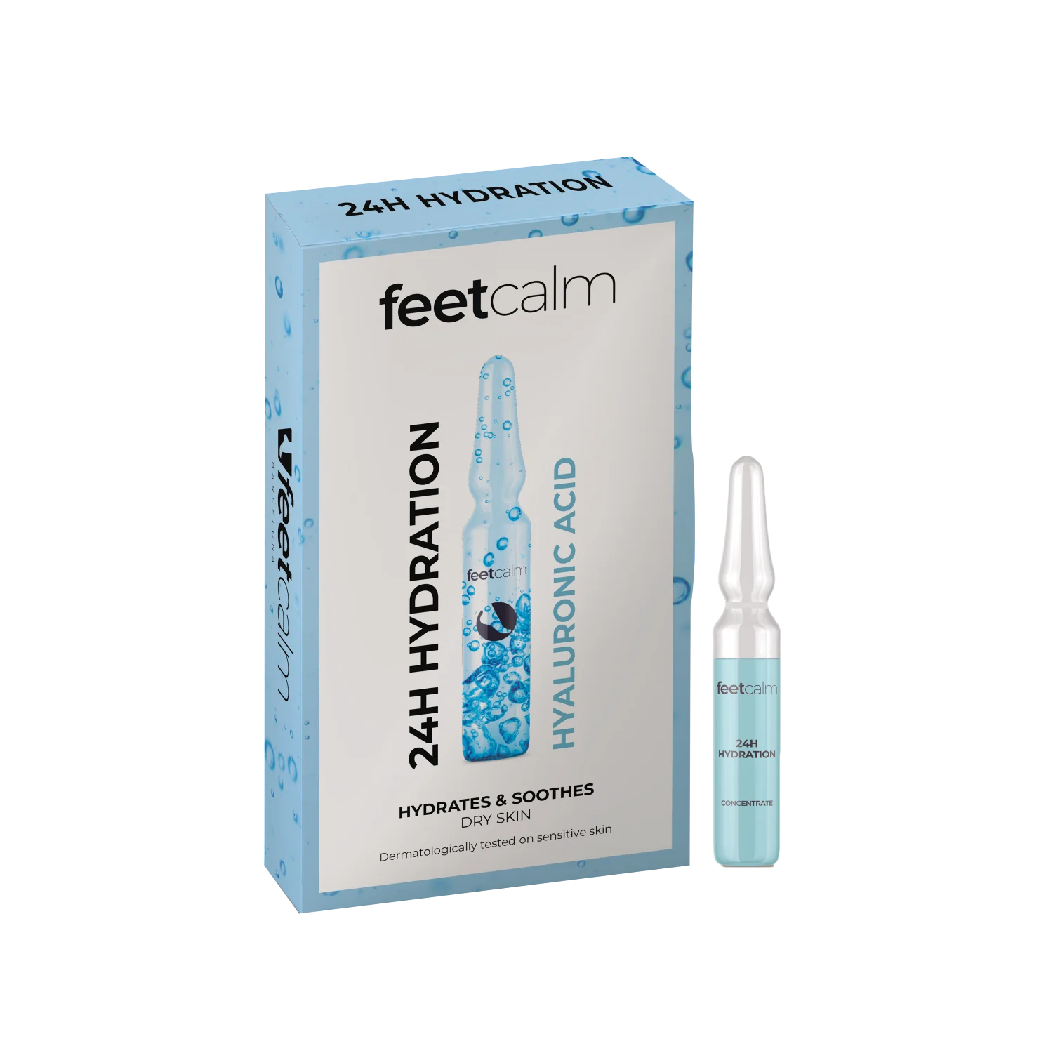 Feetcalm 24h Hydration Concentrate nawilżające ampułki do stóp z kwasem hialuronowym, 7 x 2 ml