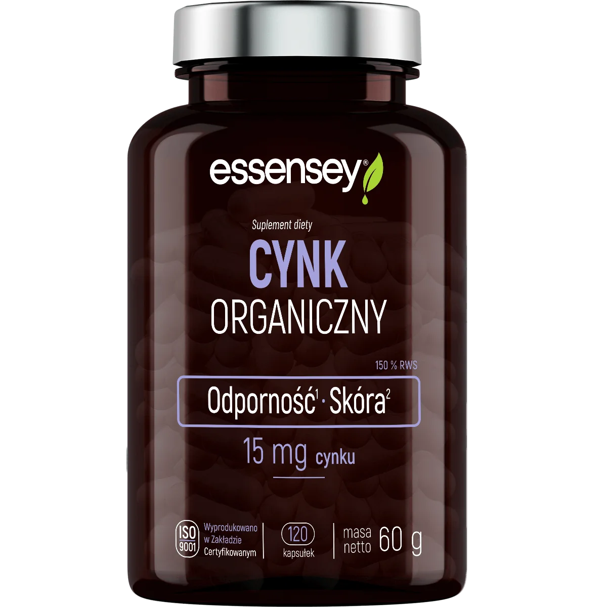 Essensey Cynk Organiczny 120 kapsułek