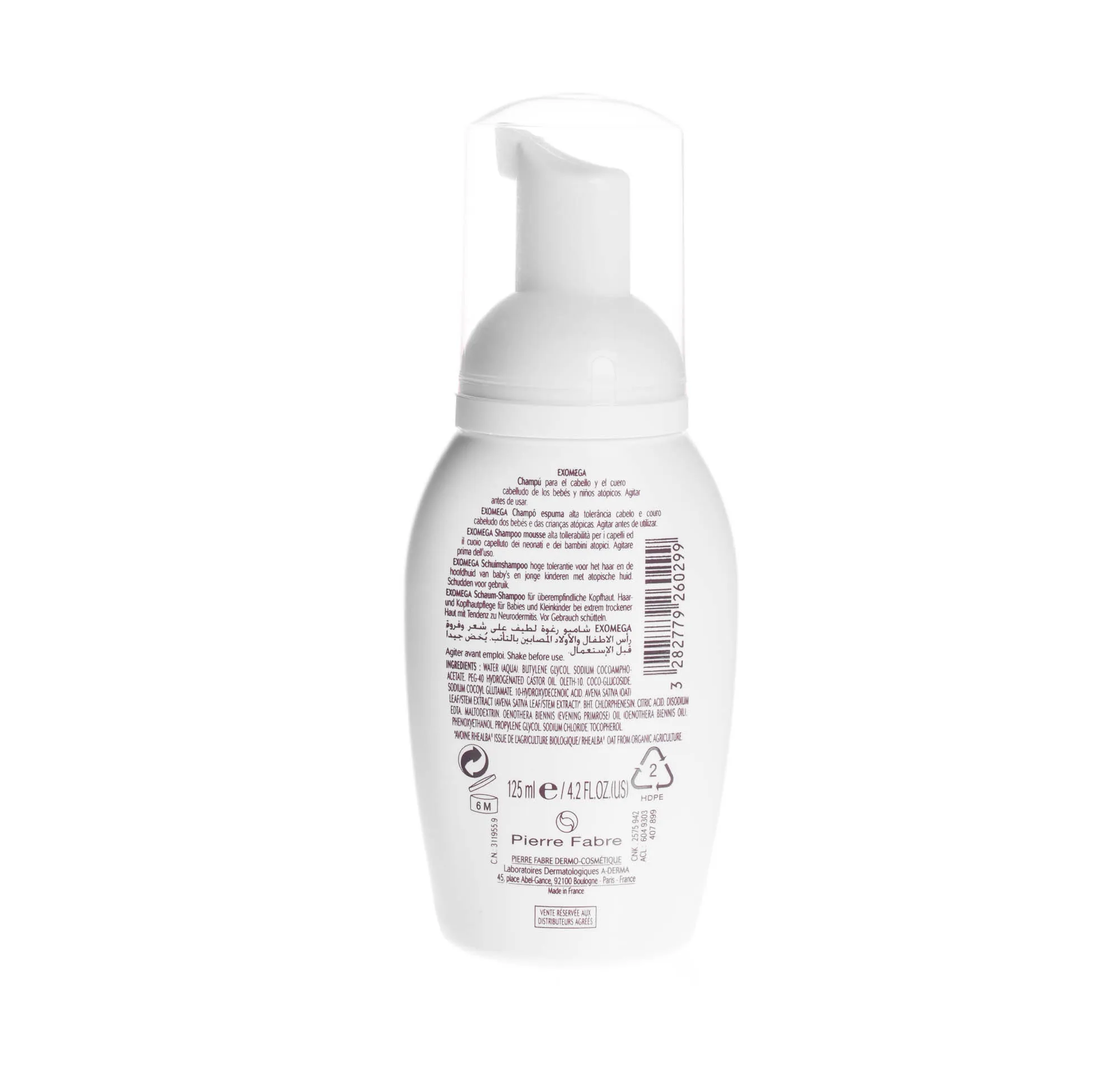 A-Derma Exomega szampon pieniący dla dzieci i niemowląt, skóra atopowa, 125 ml 