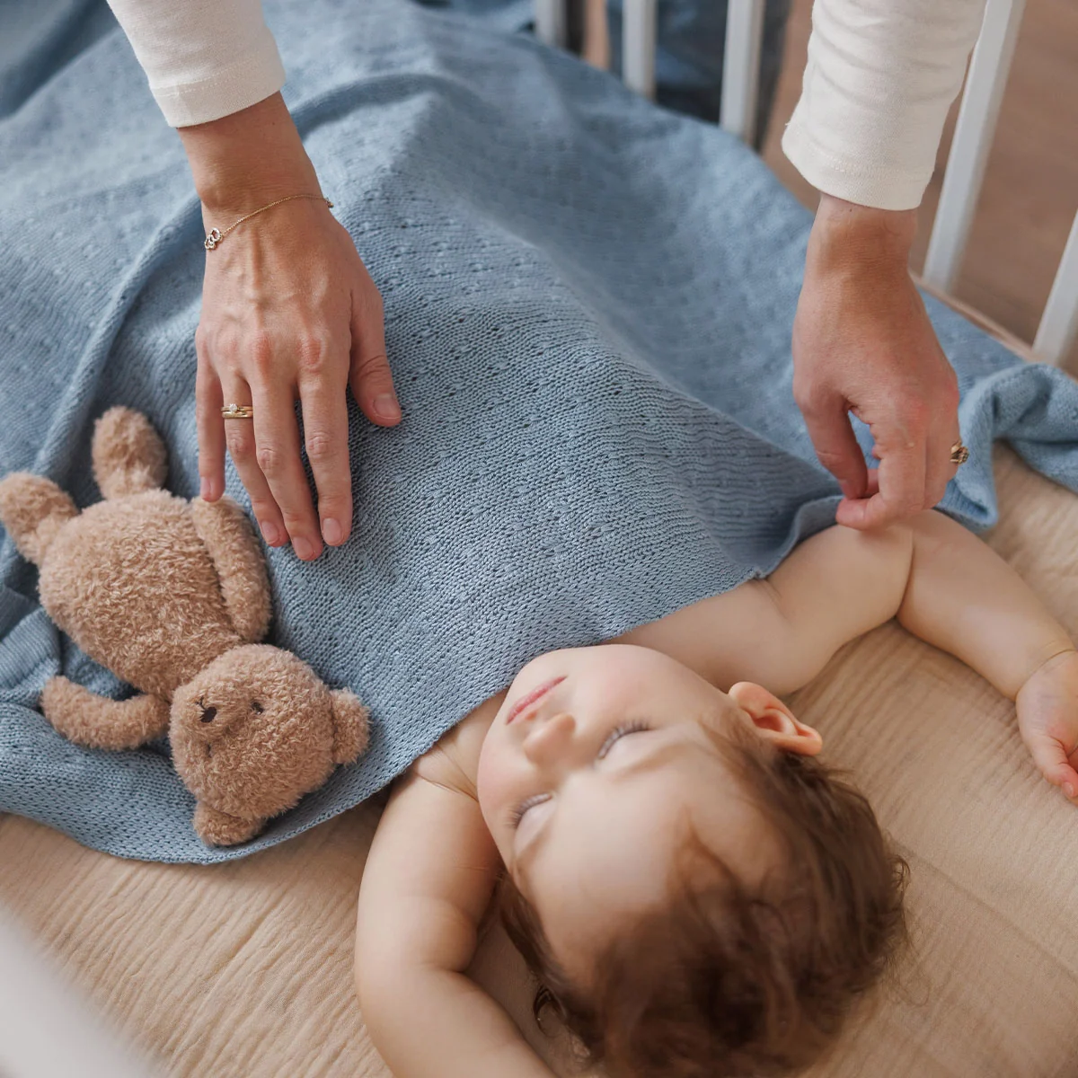 Babyono kocyk bambusowy niebieski, 1 sztuka
