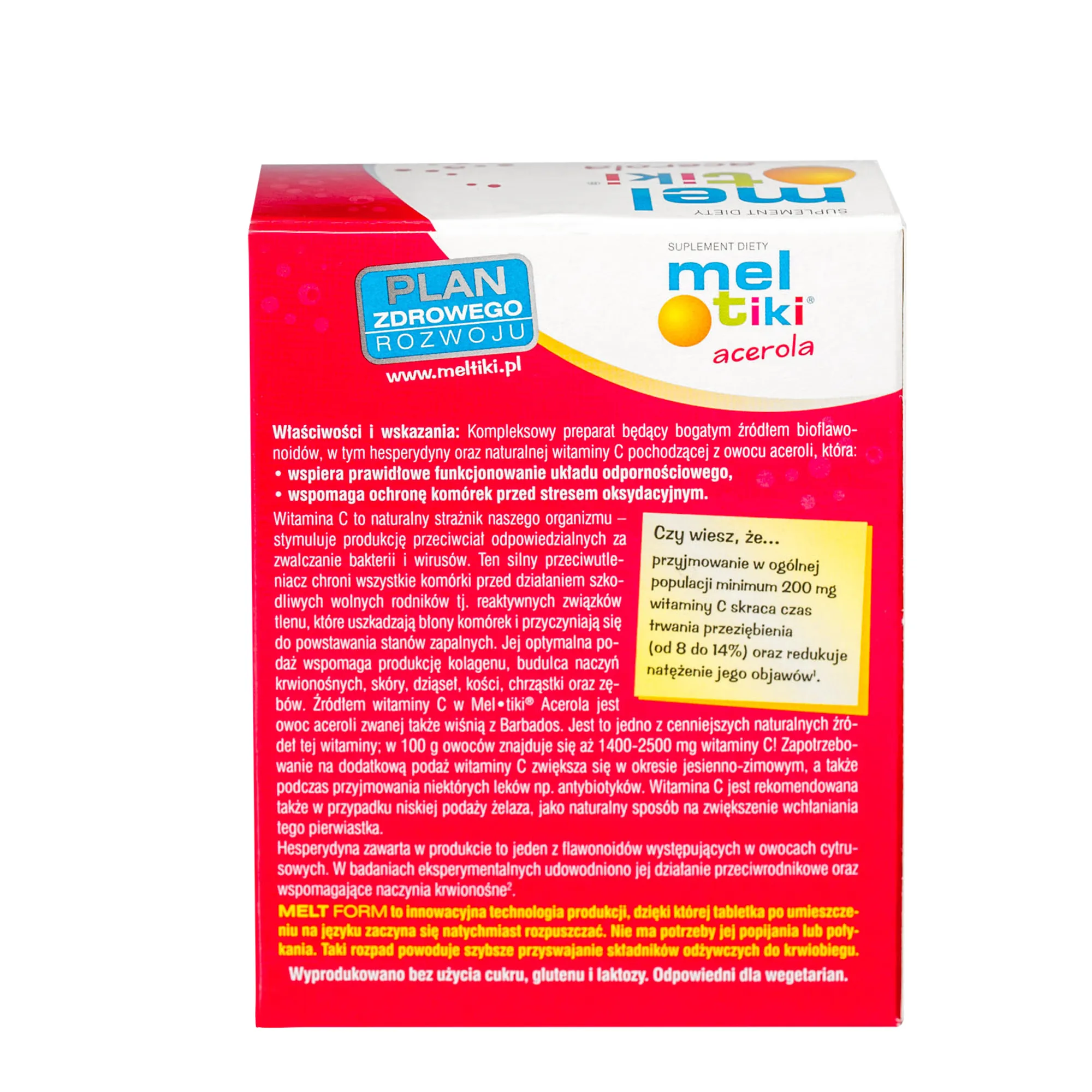 Mel-tiki Acerola, suplement diety, 60 tabletek do ssania 
