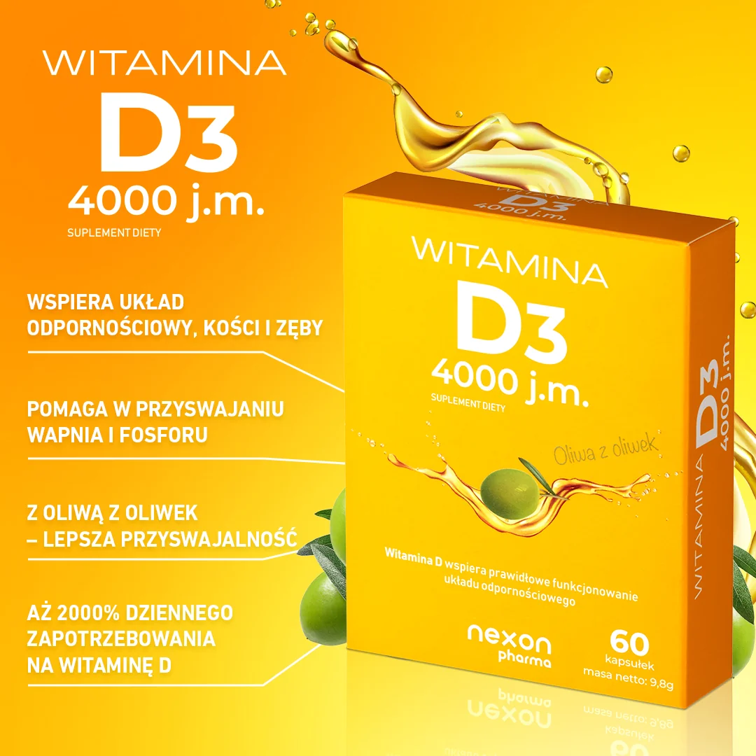 Witamina D3 4000 j.m. 60 kapsułek
