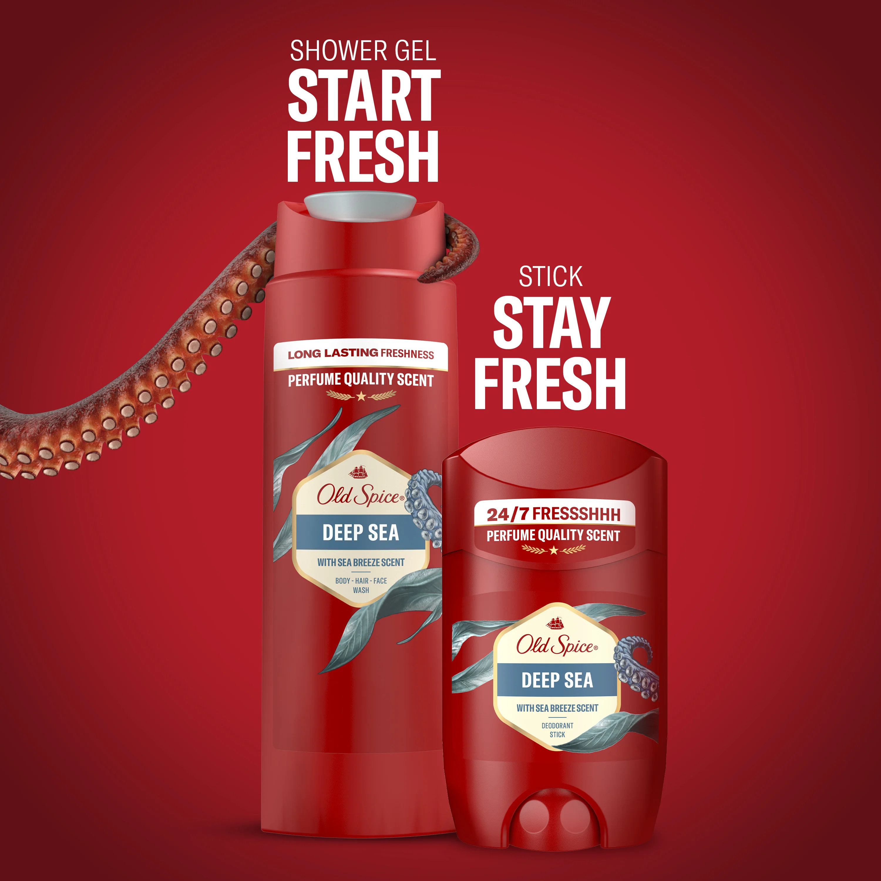Old Spice Deep Sea Outdoor Explorer Xmass Zestaw dezodorant w sztyfcie, 50 ml + żel pod prysznic, 250 ml